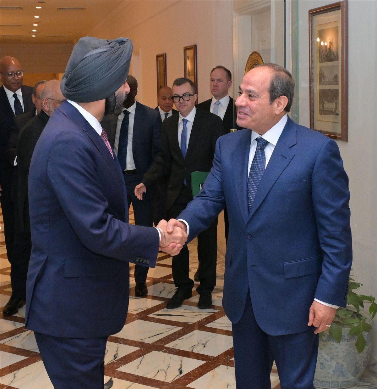 استقبل السيد الرئيس السيسي، اليوم، السيد أجاي بانجا، رئيس مجموعة البنك الدولي