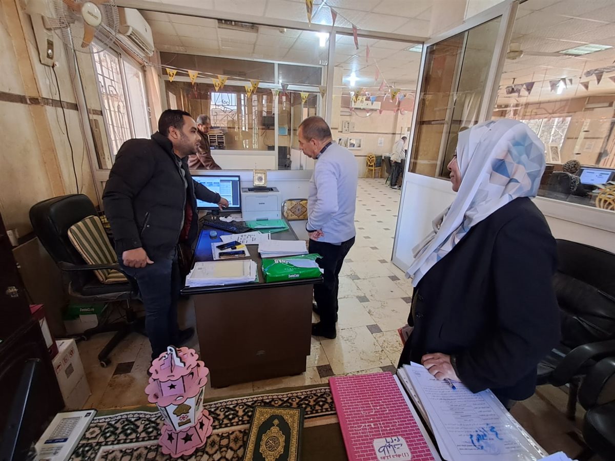 رئيس مدينة أبو النمرس يتابع عملية السير بالمركز التكنولوجي ومستودعات البوتاجاز