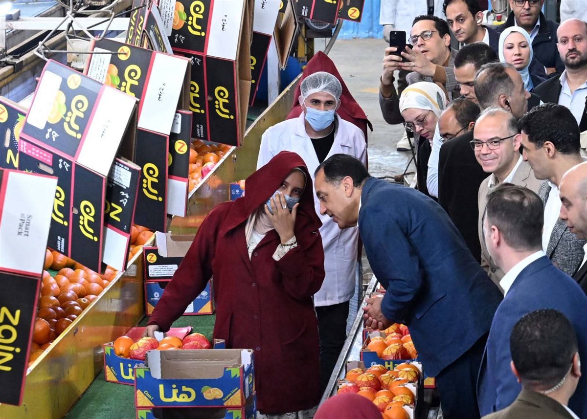 خلال جولته اليوم بعدد من الشركات الصناعية بالمنطقة الاستثمارية بمدينة بنها: رئيس الوزراء يتفقد محطة الصواف لتعبئة الموالح والحاصلات الزراعية.