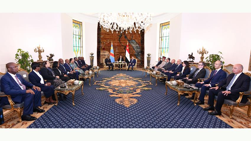 السيسي ورئيس الكونغو يبحثان التعاون الثنائي وقضايا حوض النيل