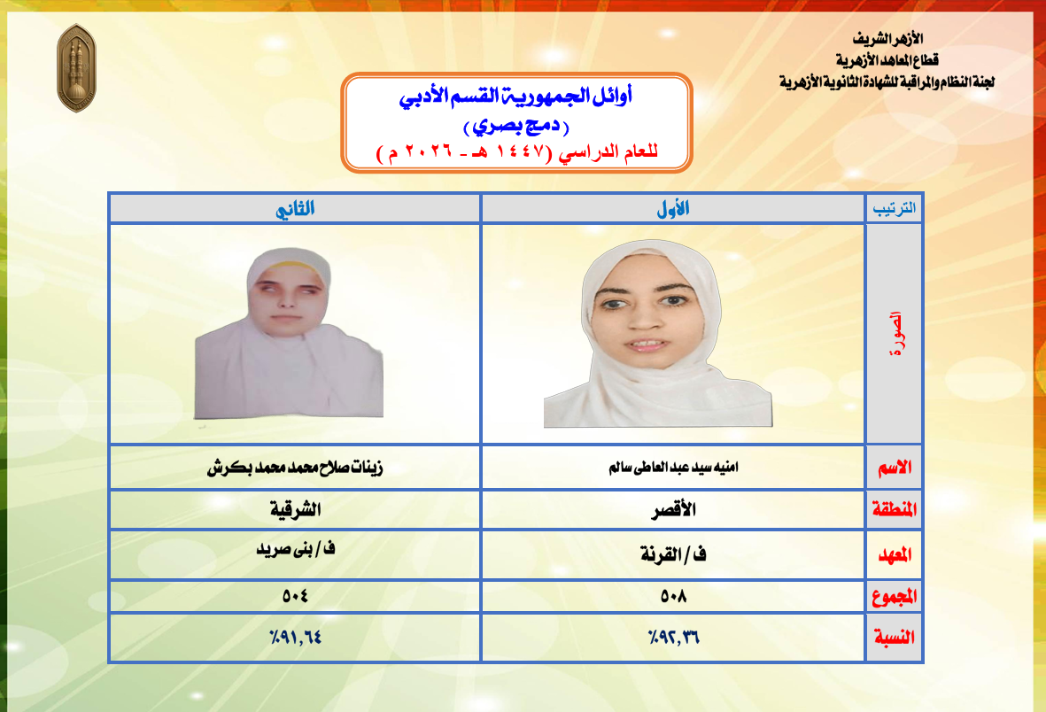 أوائل الجمهورية القسم الأدبي