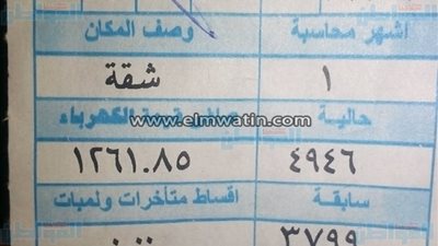 مواطن يشتكي من قيمة فاتورة الكهرباء.. مؤكداً: مبلغها يعادل نصف مرتبي