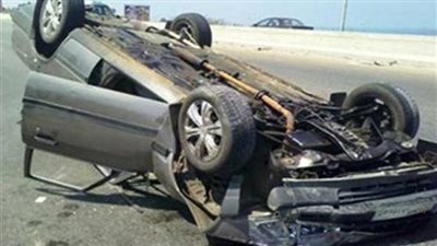 مصرع طفل وإصابة موظف في حادث انقلاب سيارة بسوهاج