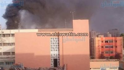 الحماية المدنية تحاول إخماد حريق مستشفى الفيوم العام