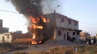 حريق منزل بالقليوبية .. بسبب بناء السور 