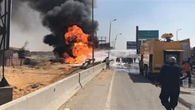 إخماد حريق شب على الطريق الدائرى بالجيزة 