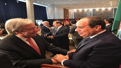 السيسي يلتقي الأمين عام للأمم المتحدة لبحث العديد من القضايا
