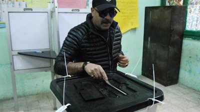محمد سعد يدلي بصوته في انتخابات الرئاسة المصرية 2018 بالدقي