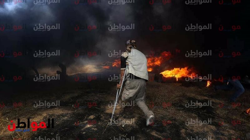 مواطن فلسطيني أثناء