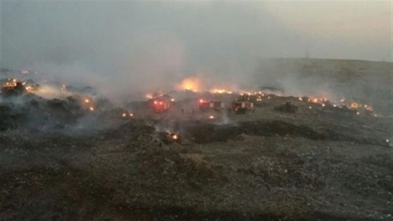 حريق فى مقلب قمامة