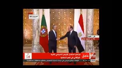 فيديو| الرئيس البرتغالي يمازح مع السيسي 