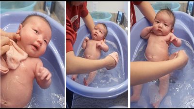 فيديو| أخصائية للأمهات الجدد.. الطريقة الصحيحة لتحميم الطفل الرضيع 
