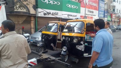 مباحث القناطر الخيرية تضبط عدد 2 مركبة توك توك بدون لوحات