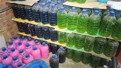 ضبط منظفات صناعية مجهولة المصدر بالقليوبية 