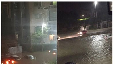 صور| القاهرة الجديدة تغرق فى شبر 