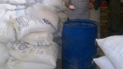 ضبط 3 أطنان ملح طعام مجهول المصدر في حملة تموينية بالشرقية