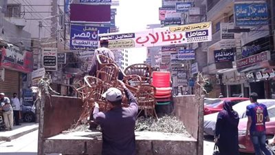 صور| حملة اشغالات مكبرة بنطاق حى شرق المنصورة لضبط الشارع