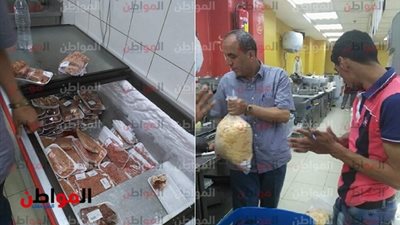 صور| ضبط ٣٨ كيلو لحوم و١٨٠ كيلو جبنه رومى غير صالحة بمحل تجارى بالمنصورة
