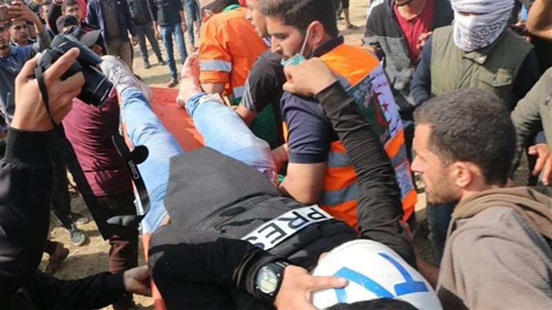 إصابة الصحفي فلسطينى