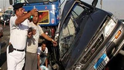 سقوط حجارة من صندوق سيارة نقل تسفر عن إصابة ضابط  بالمنيا