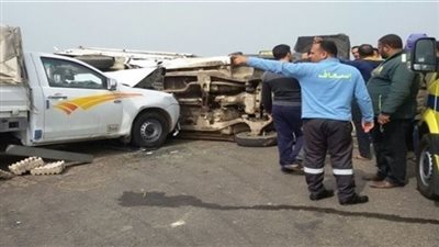 مصرع موظف وإصابة 22 آخرين فى حادثين بالفيوم