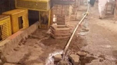 صور| غرق سوق سرايا القبة في مياه الصرف الصحي
