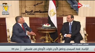 فيديو| رئاسة الجمهورية: القمة المصرية الأردنية تناولت تطورات الأوضاع في فلسطين 