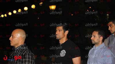 صور| محمد صبحي في عزاء نجل محمد فضل