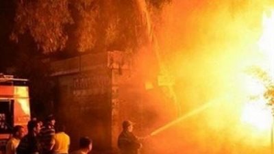 حريق شديد وتصاعد الدخان بـ 