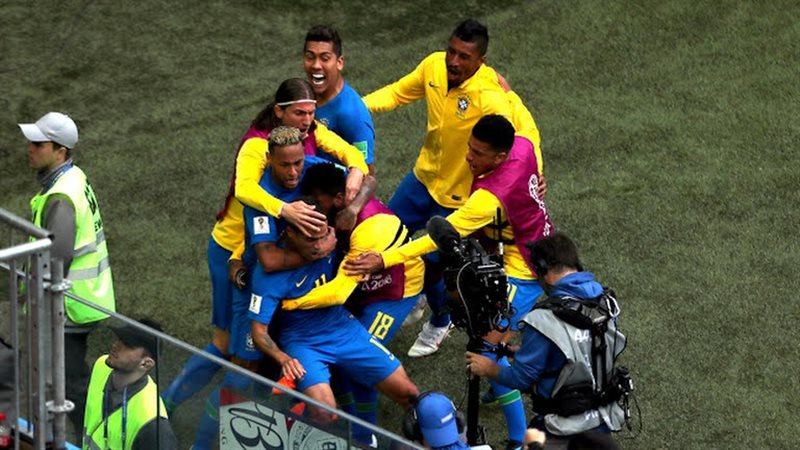 فرحة لاعبي البرازيل