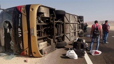 إصابة 23 عاملا فى حادث مروع بالعين السخنة 