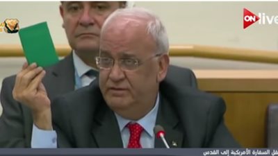 عاجل| صائب عريقات: سنشكو أمريكا للجنايات الدولية بسبب القدس
