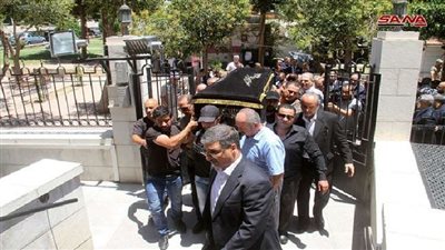 صور| تشييع جنازة وزير الإعلام السوري من مشفى الشامي بدمشق