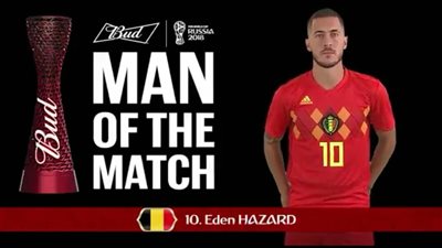 هازارد أفضل لاعب في مباراة بلجيكا وانجلترا