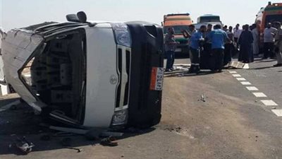 ننشر أسماء 9 مصابين من أسرة واحدة فى حادث انقلاب سيارة بمطروح