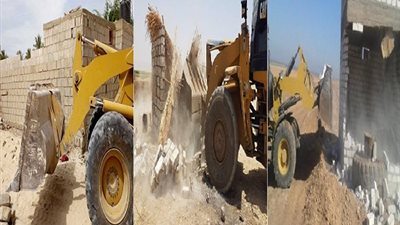 حملة مكبرة لإزالة 8 حالات تعدى على أملاك الدولة فى دمياط