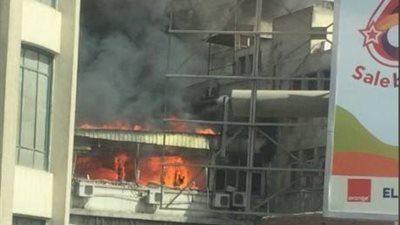 الصحة: لا إصابات جراء حريق نقابة التجاريين 