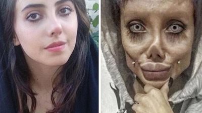 شاهد| لأول مره.. شبيهة أنجلينا جولى تكشف عن وجهها الحقيقي