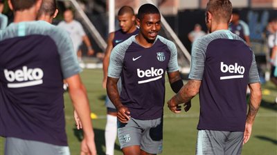 صور.. مالكوم يظهر في تدريبات برشلونة