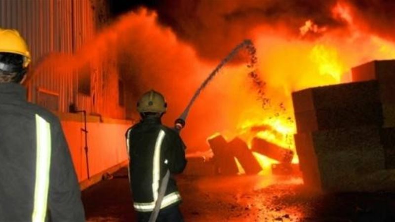 حريق هائل بشركة مصر