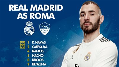 بنزيما يقود هجوم ريال مدريد أمام روما