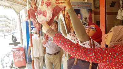 تحرير 16 محضر تمويني متنوع وإعدام 100 كيلو من اللحوم بحي شرق سوهاج