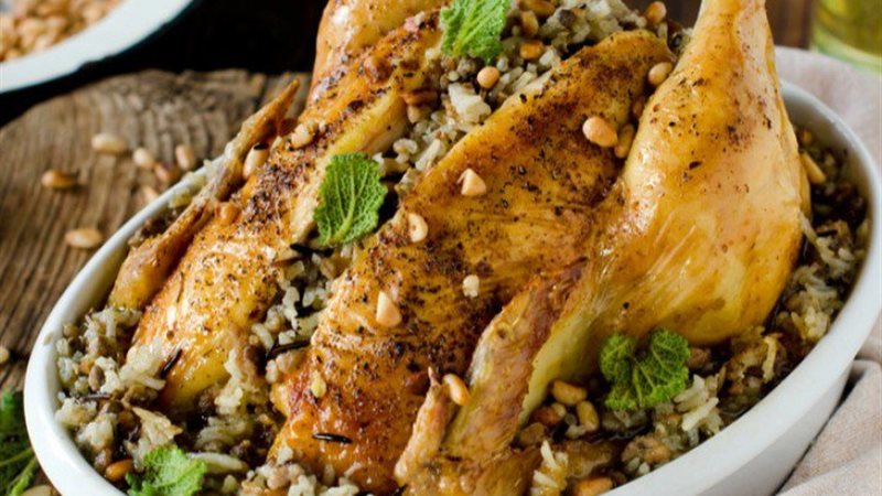  دجاج محشي بالأرز