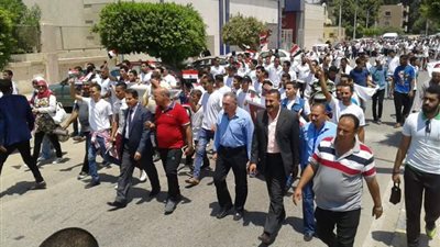 صور.. مسيرة شبابية ببنى سويف احتفالا بـ اليوم العالمى للشباب 2018  