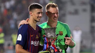  صور..احتفالات لاعبي برشلونة بكأس السوبر الأسباني