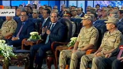 الرئيس السيسي من بني سويف: المسافة بين محاور نهر النيل 25 كيلو متر
