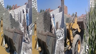 صور.. إزالة حالة تعد على مساحة ١٣ سهم بـ طنط الجزيرة