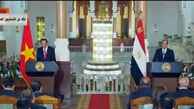 الرئيس الفيتنامي يشكر السيسي على حفاوة الاستقبال 