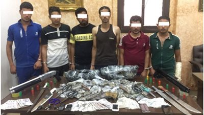 ضبط عناصر تشكيل عصابى بحوزتهم أسلحة نارية ومواد مخدرة بـ الشرقية