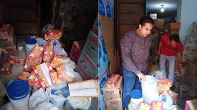 صور.. ضبط أغذية فاسدة ومنتهية الصلاحية بأحد محلات البقالة سيدي سالم